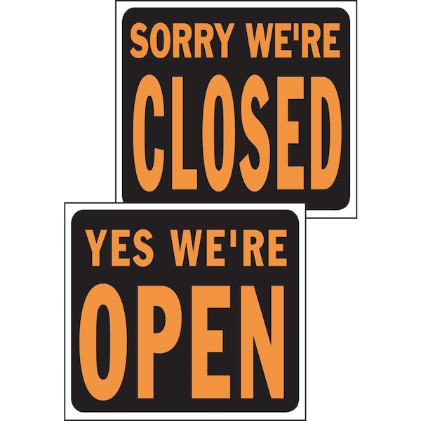 Hy-Ko Open/Closed Reversible Sign 14.5" x 18.5", 5PK A00113 - main